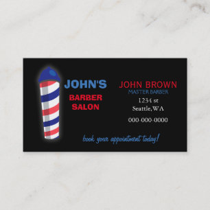carte d'affaires barbier avec carte de rendez-vous