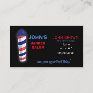 carte d'affaires barbier avec carte de rendez-vous