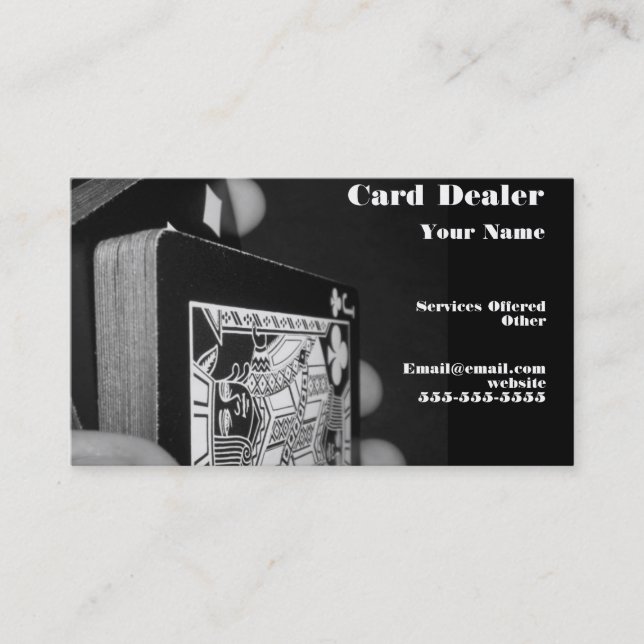 carte d'affaires de donneur de cartes (Devant)