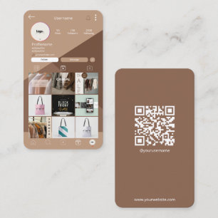Carte d'affaires Instagram Carte de visite Brown Q
