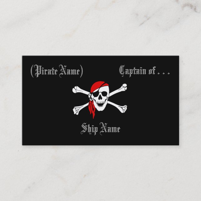 Carte d'affaires/profil de pirate (Devant)