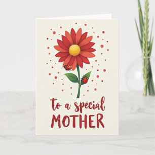 Carte d'affection à la fleur cramoisie