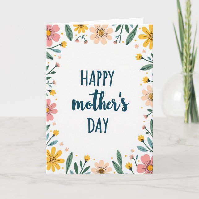 Carte d'affection florale mat (Devant)