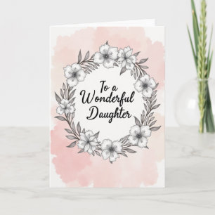 Carte d'affection florale pour fille