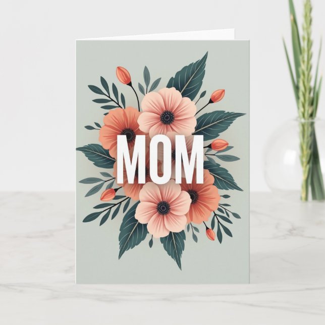 Carte d'affection Florale pour Maman (Devant)