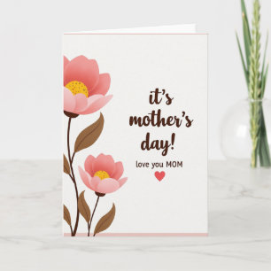 Carte d'affection florale rose