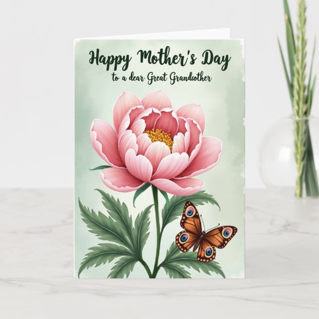 Carte d'affection Papillon Chevron (Devant)