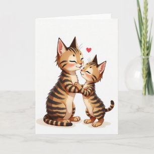 Carte d'affection pour chats rayés