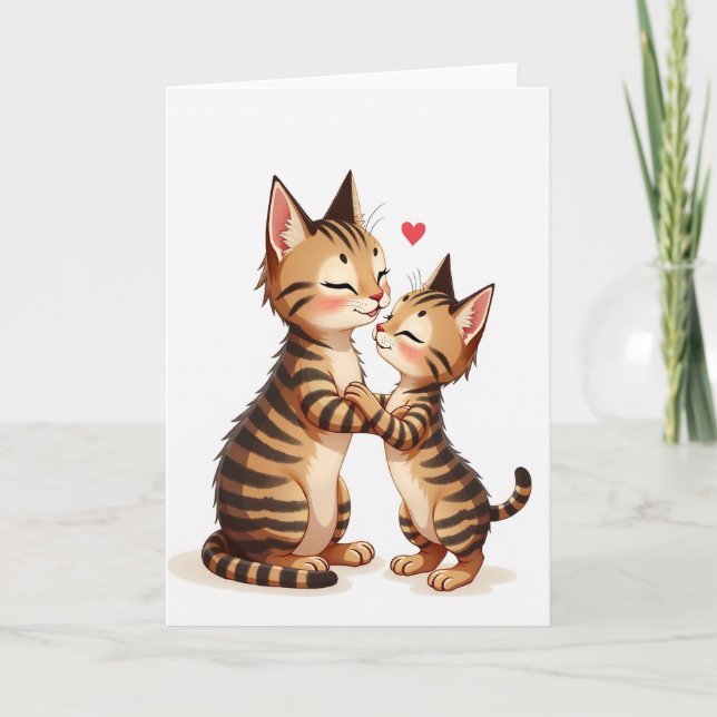 Carte d'affection pour chats rayés (Devant)