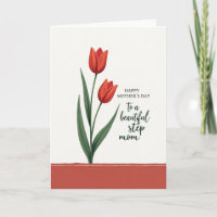 Carte d'affection Tulipe rayée