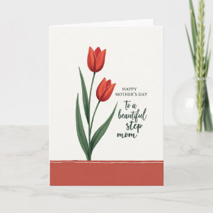 Carte d'affection Tulipe rayée