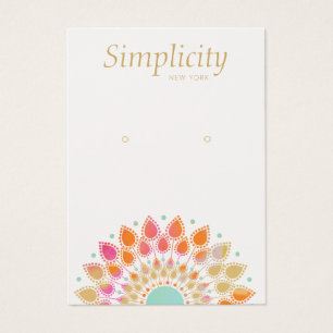 Carte d'affichage à bijoux à oreilles florales col