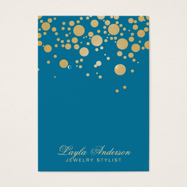 Carte d'affichage à bijoux Dots or bleu (Devant)