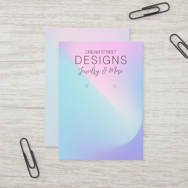 Carte d'affichage à oreille arc-en-ciel rose viole (Devant/Arrière en situation)