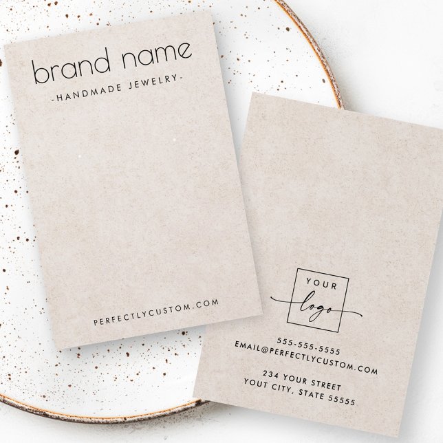 Carte d'affichage à oreille moderne à texture brun (Light brown texture modern earring display card)