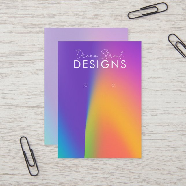 Carte d'affichage à oreille orange violet (Devant/Arrière en situation)