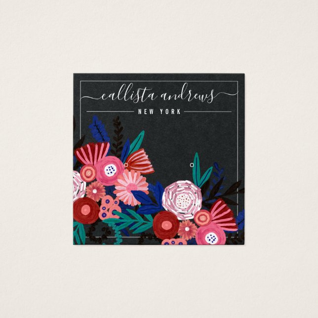 Carte d'affichage à oreille rose noire (Devant)