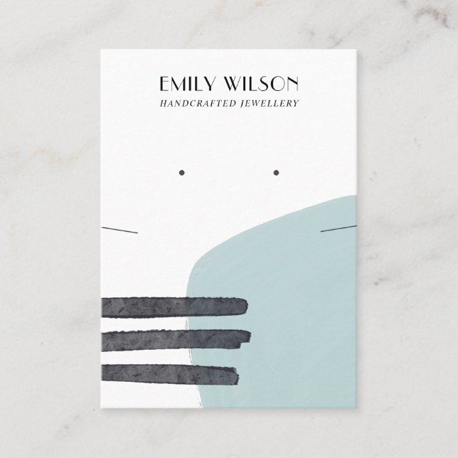 CARTE D'AFFICHAGE ABSTRAITE AQUA BLUE NECKLACE EAR (Devant)