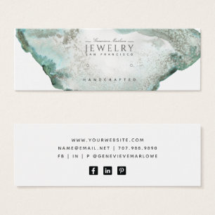 Carte d'affichage Aqua Blue Agate Marble Stud Bouc