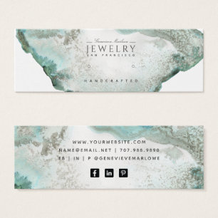 Carte d'affichage Aqua Blue Agate Marble Stud Bouc