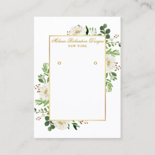 Carte d'affichage Aquarelle White Floral Gold