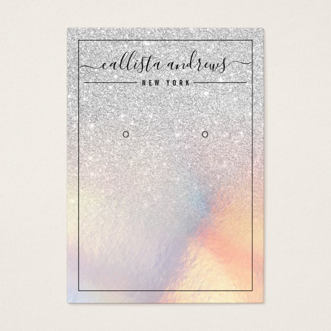 Carte d'affichage Argent Parties scintillant Iride (Devant)
