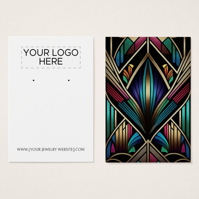 Carte d'affichage Art déco rétro (Devant & derrière)