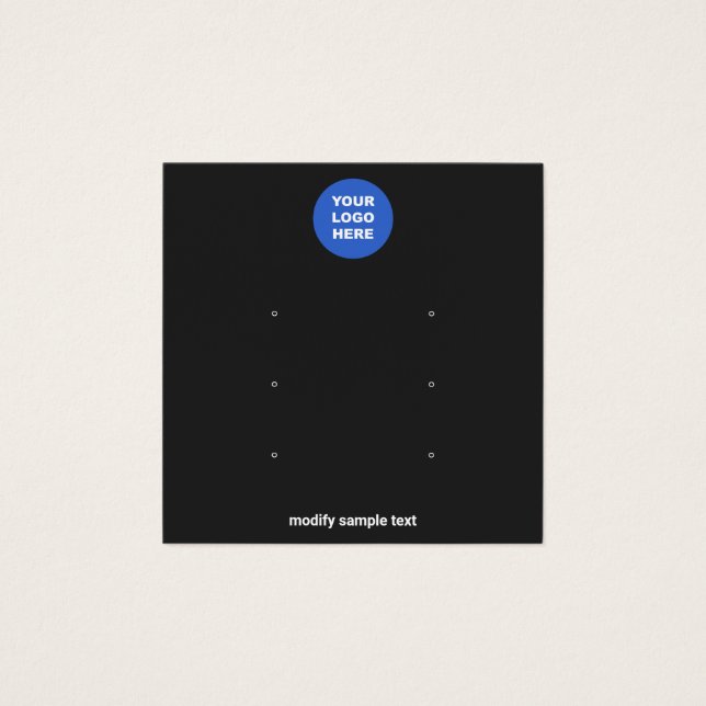 Carte d'affichage Black Add Logo 3 Stud Earring (Devant)