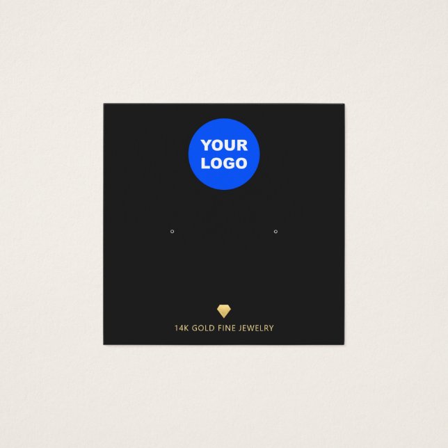 Carte d'affichage Black Add Logo Earring Fine Jewe (Devant)