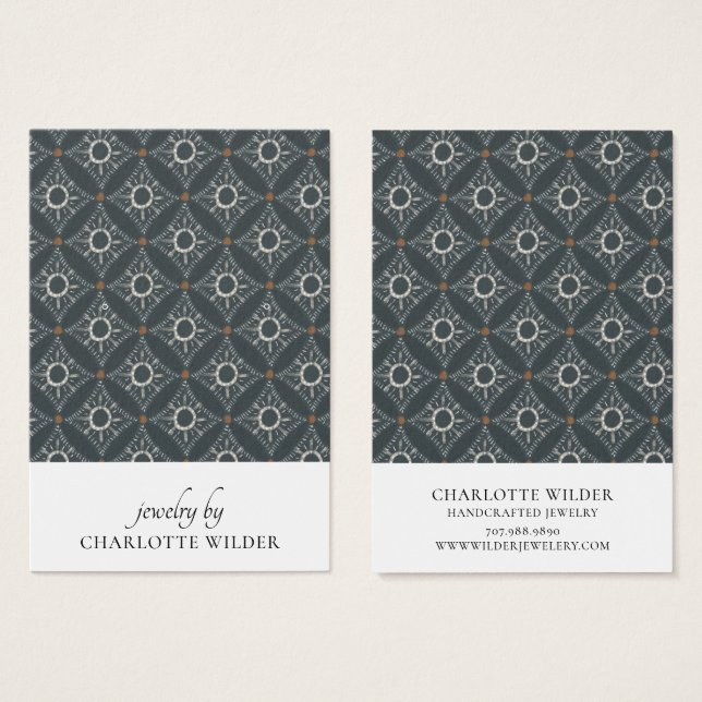 Carte d'affichage Boho Abstrait Shapes Charcoal Ea (Devant & derrière)