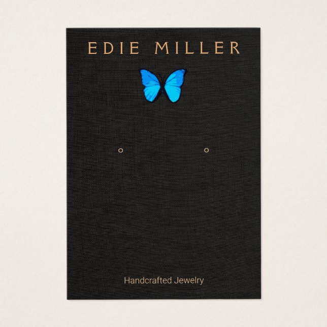 Carte d'affichage Boho Blue Butterfly (Devant)