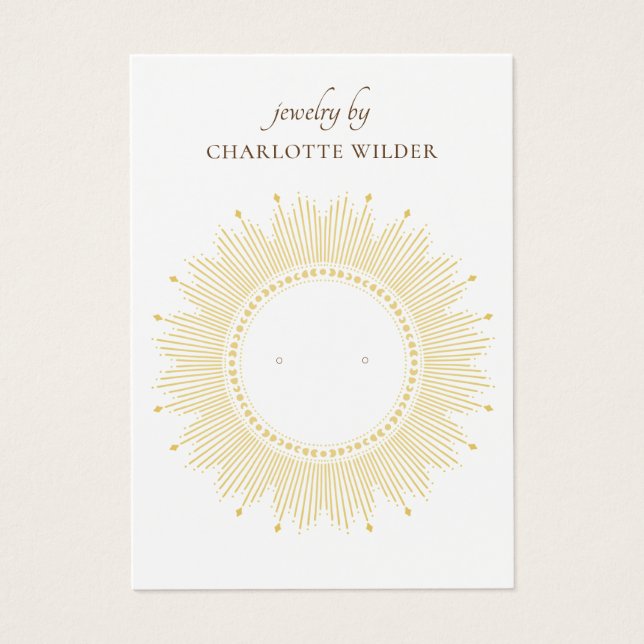 Carte d'affichage Boho Gold Sunburst Circle d'orei (Devant)