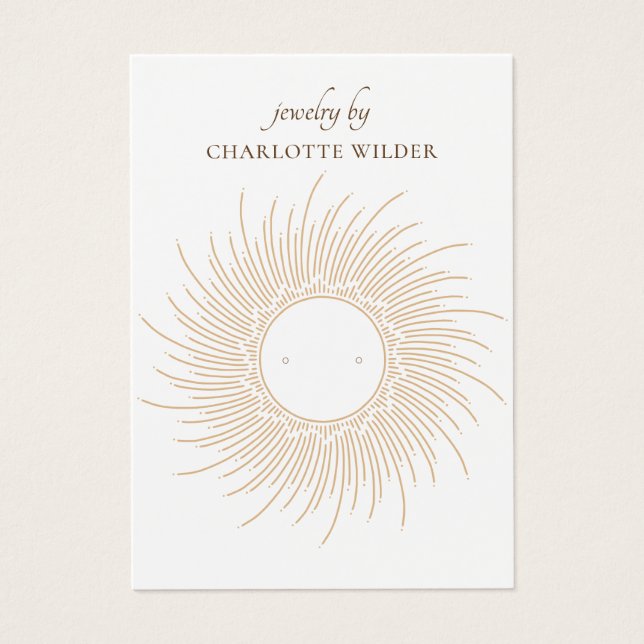 Carte d'affichage Boho Gold Sunburst Spiral oreill (Devant)