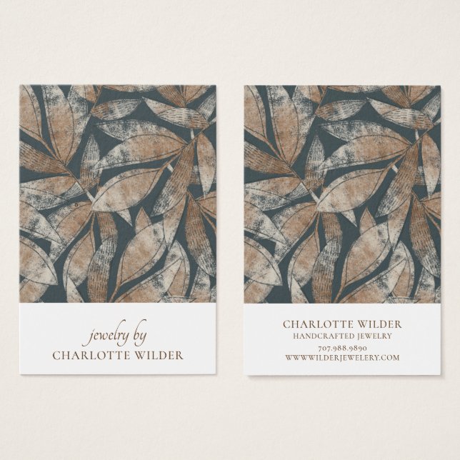 Carte d'affichage Boho Leaf Motif (Devant & derrière)