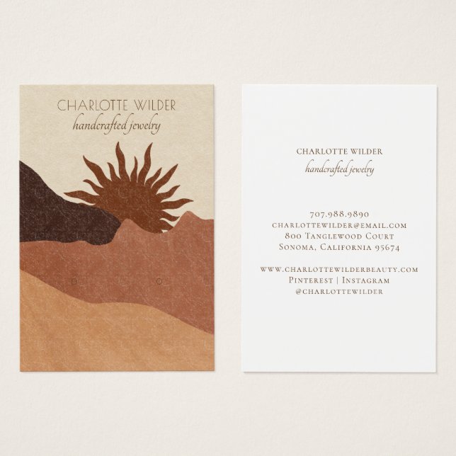 Carte d'affichage Boho Terracotta Sable Abstrait (Devant & derrière)