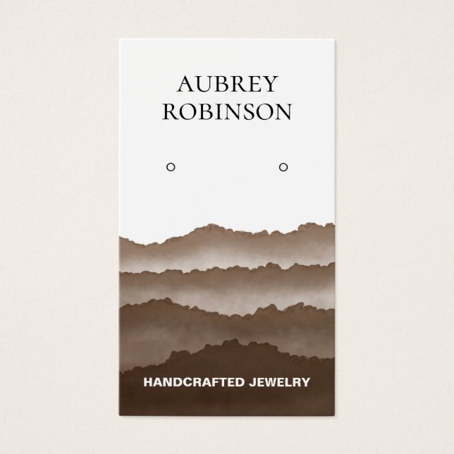Carte d'affichage Brown Misty Watercolor Mountains (Devant)