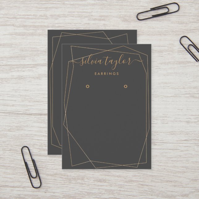 Carte d'affichage Calligraphie Gold Frame (Devant/Arrière en situation)