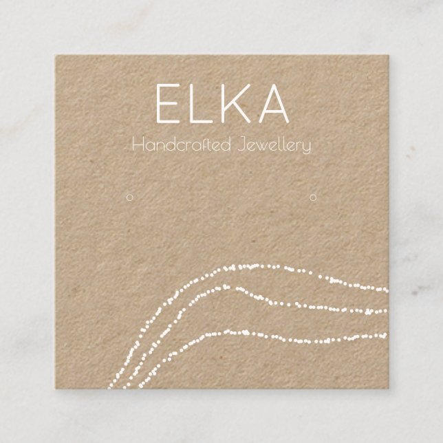 Carte d'affichage Carré à oreille Kraft White Dots (Devant)