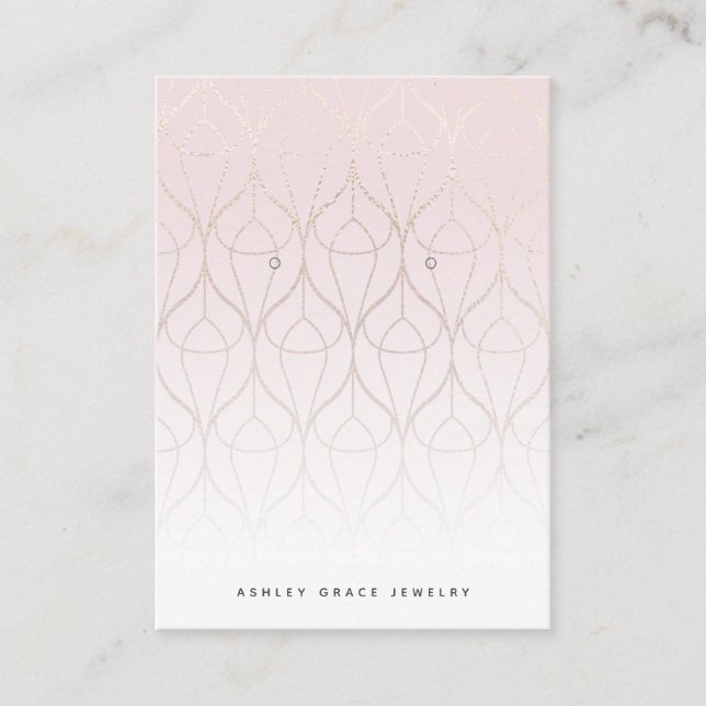 Carte d'affichage Chic Blanc Or rose oreille (Devant)