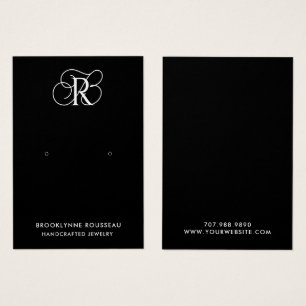 Carte d'affichage Chic Monogramme Noir