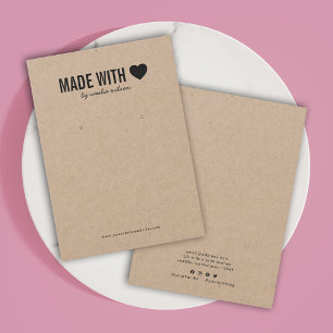 Carte d'affichage Coeur fait avec amour Kraft