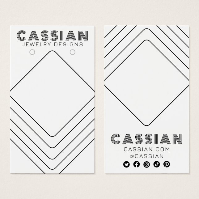 Carte d'affichage Cool minimaliste Lignes à oreill (Devant & derrière)