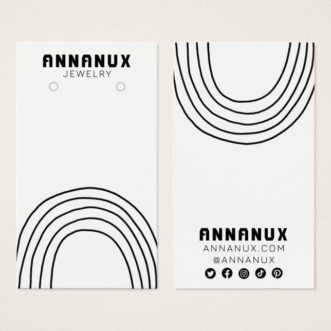 Carte d'affichage Cool minimaliste Lignes à oreill (Devant & derrière)