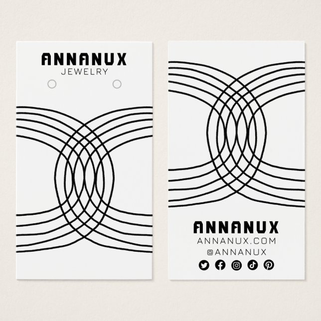 Carte d'affichage Cool minimaliste Lignes à oreill (Devant & derrière)