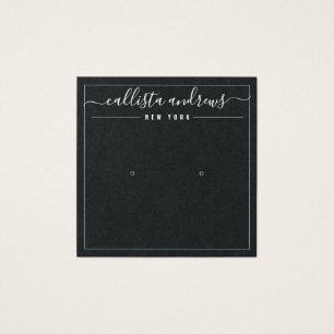 Carte d'affichage Cursive de papier noir simple