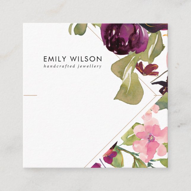 CARTE D'AFFICHAGE DE BRACELET FLORAL BURGOUNDY ROS (Devant)