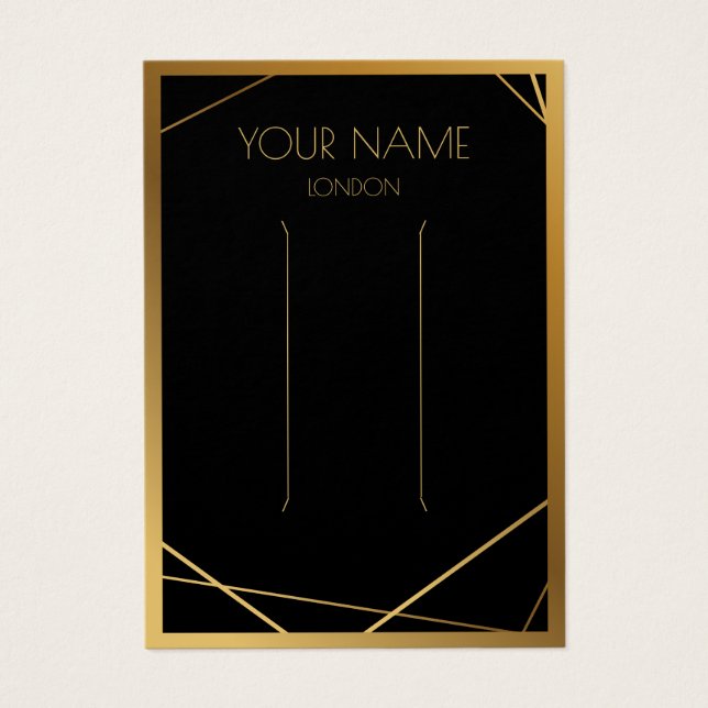 Carte d'affichage de bracelet noir à bordure géomé (Devant)