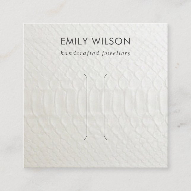 CARTE D'AFFICHAGE DE CLIP EN CUIR BLANC (Devant)