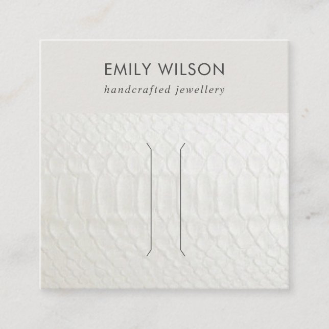 CARTE D'AFFICHAGE DE CLIP EN CUIR BLANC (Devant)