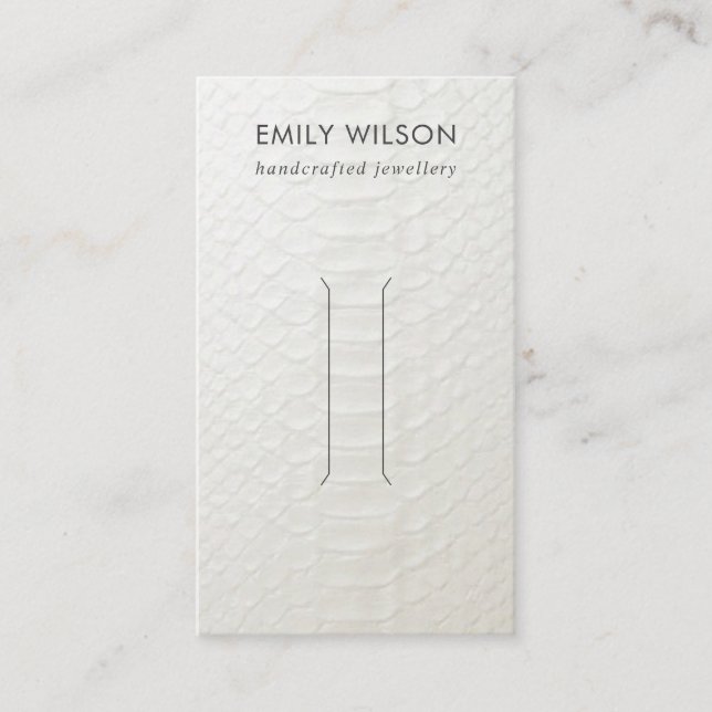 CARTE D'AFFICHAGE DE CLIP EN CUIR BLANC (Devant)